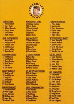 1997 Fatty's Footy Fun Packs #100 Checklist Front